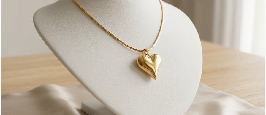 Gold Minimalist Heart Pendant Necklace