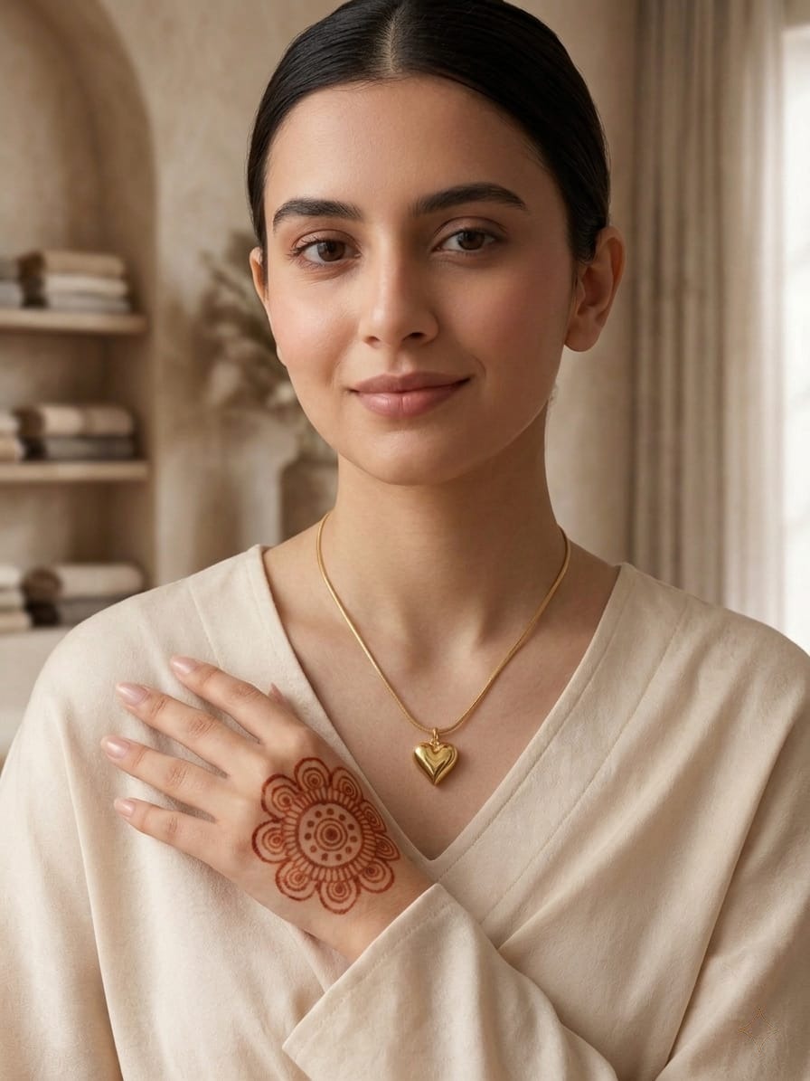 Gold Minimalist Heart Pendant Necklace